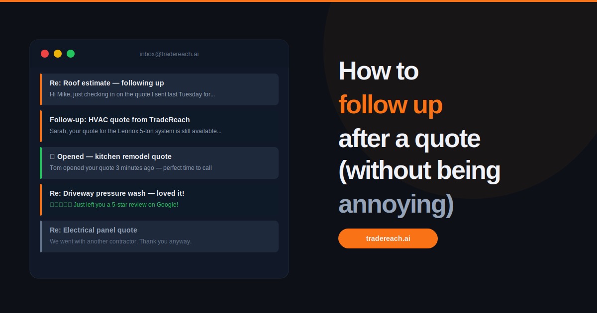 Quote email tips for contractors